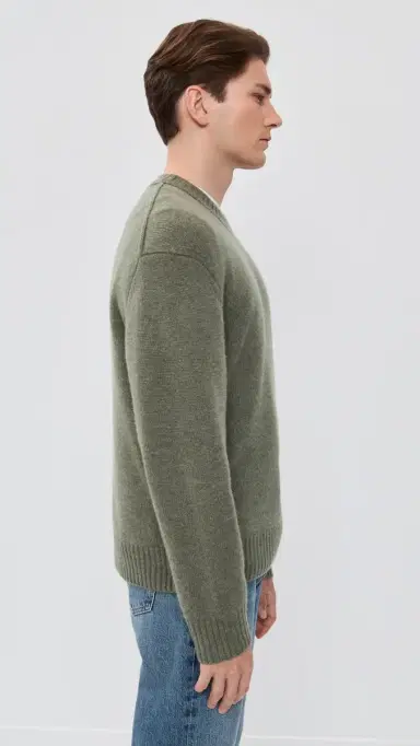 FRAME Cashmere Crew Neck weater moky Green | Thumbnail 4