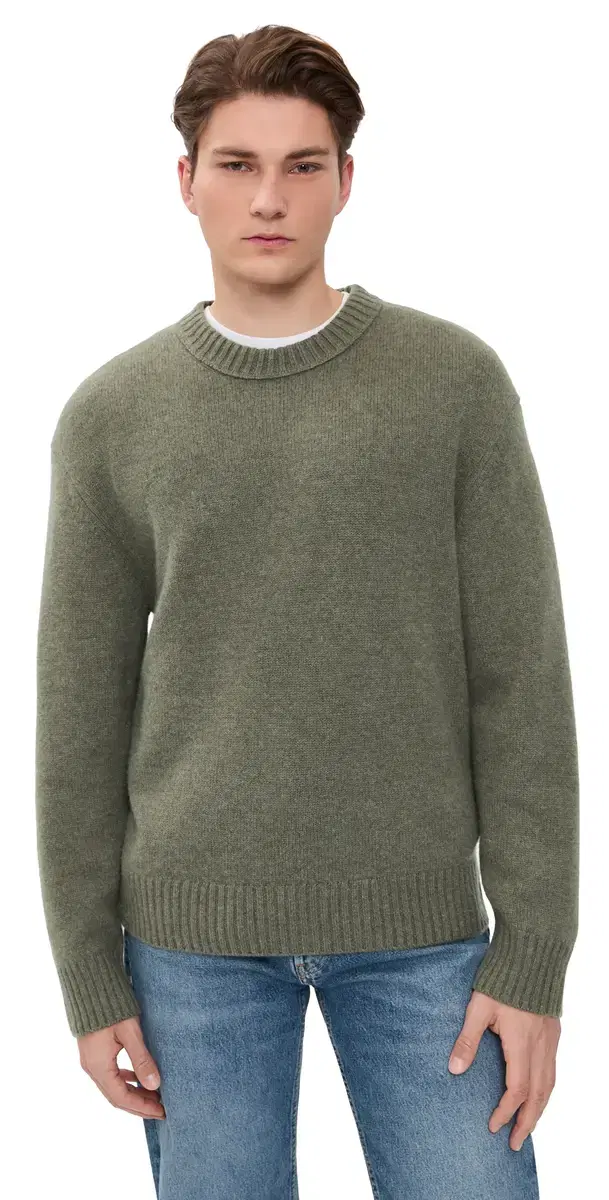FRAME Cashmere Crew Neck weater moky Green