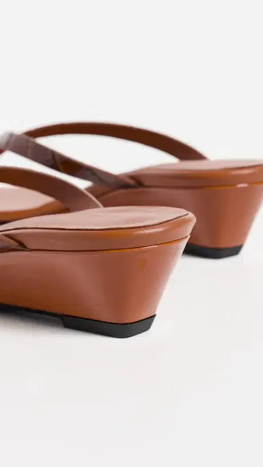 Christopher Esber Scala Embossed Wedges Cognac 36 | Thumbnail 4