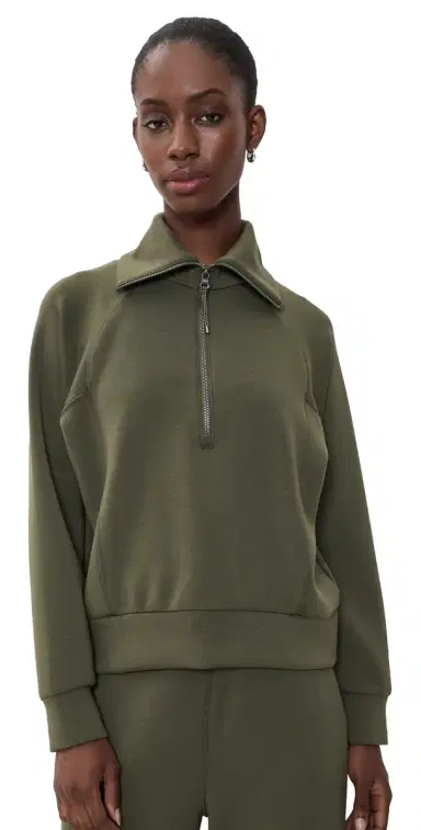 Spanx AirEssentials Half Zip Sweatshirt Monstera | Thumbnail 1 Spanx AirEssentials Half Zip Sweatshirt Monstera | Thumbnail 1