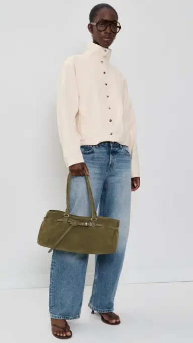MARGESHERWOOD Soft Grandma Shoulder Bag Dark Olive Suede One Size | Thumbnail 3 MARGESHERWOOD Soft Grandma Shoulder Bag Dark Olive Suede One Size | Thumbnail 3