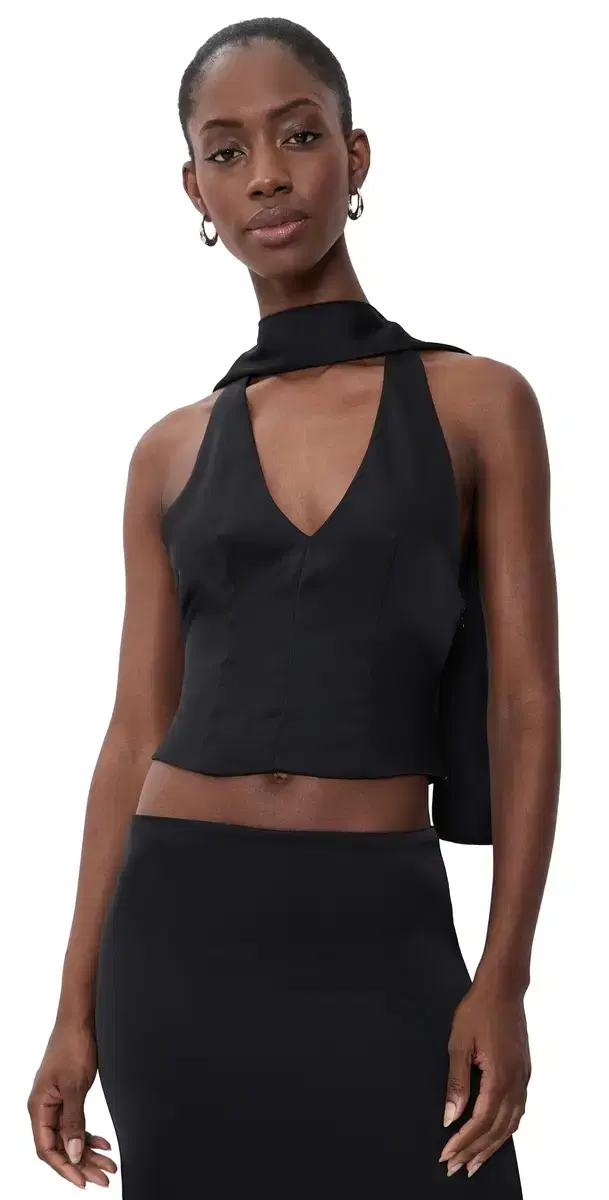 Front Row Halter Top Noir