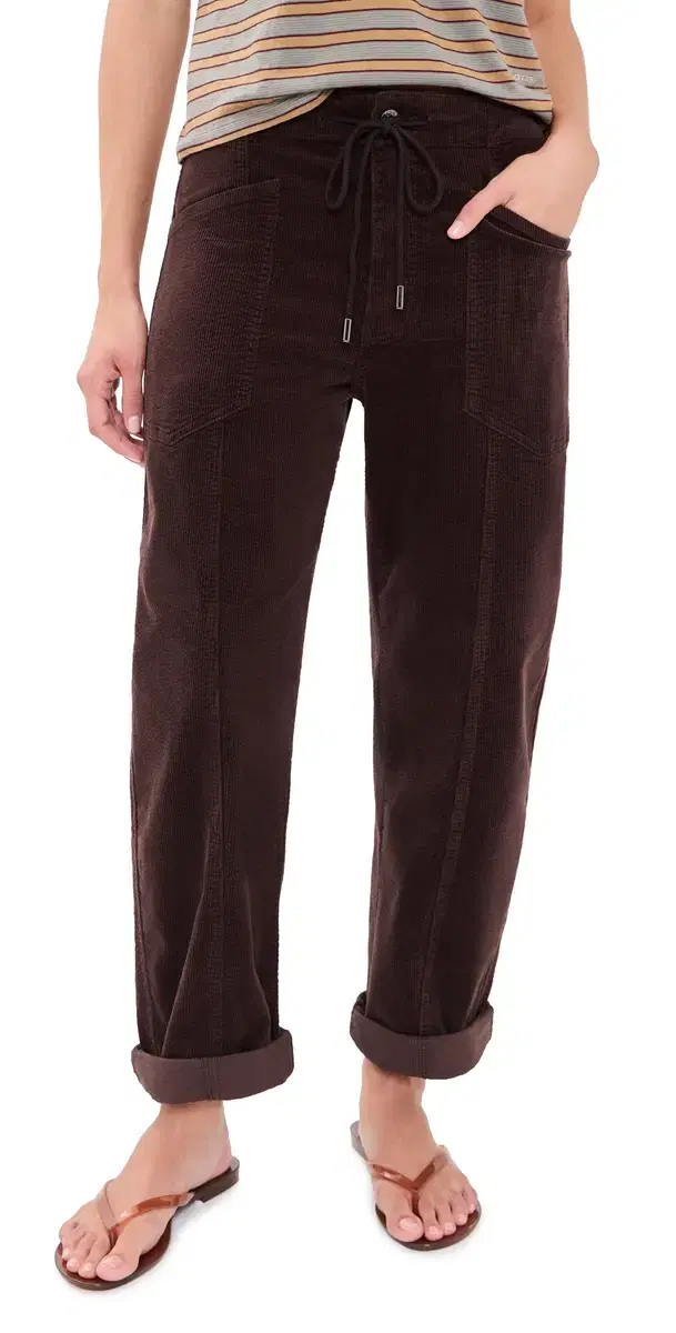 DAZE Villa Corduroy Barrel Pants Chocolate