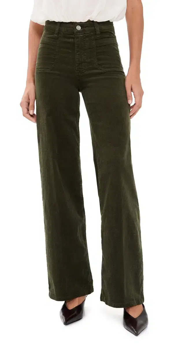 FRAME Le Slim Palazzo Modernist Pants Rich Military