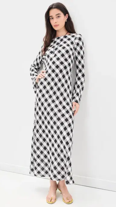 VRG GRL Jean Maxi Dress Black Check | Thumbnail 2