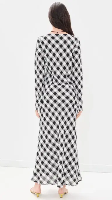 VRG GRL Jean Maxi Dress Black Check | Thumbnail 3