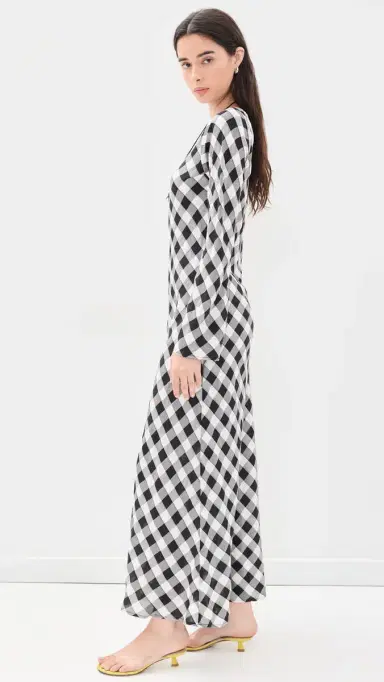 VRG GRL Jean Maxi Dress Black Check | Thumbnail 4