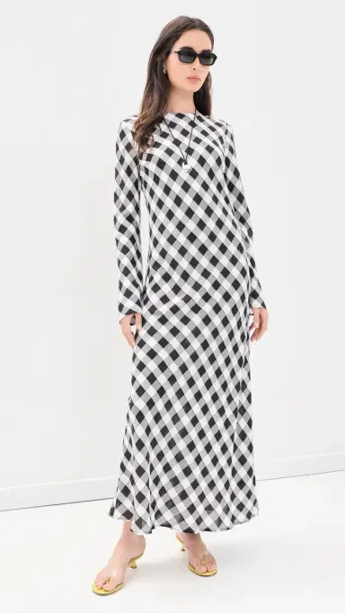 VRG GRL Jean Maxi Dress Black Check | Thumbnail 5