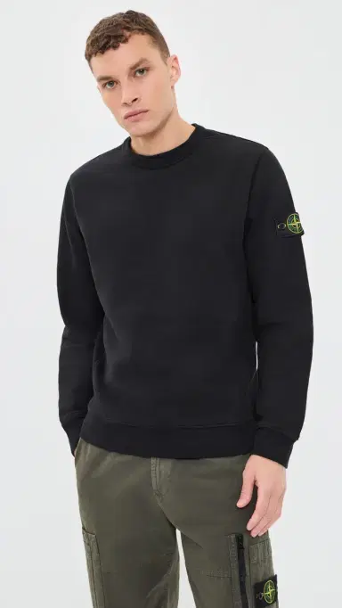 Stone Island Brushed Cotton Fleece Sweatshirt Black | Thumbnail 2 Stone Island Brushed Cotton Fleece Sweatshirt Black | Thumbnail 2