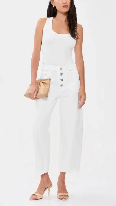 L'AGENCE Liora High Rise Stovepipe Jeans Blanc | Thumbnail 5 L'AGENCE Liora High Rise Stovepipe Jeans Blanc | Thumbnail 5