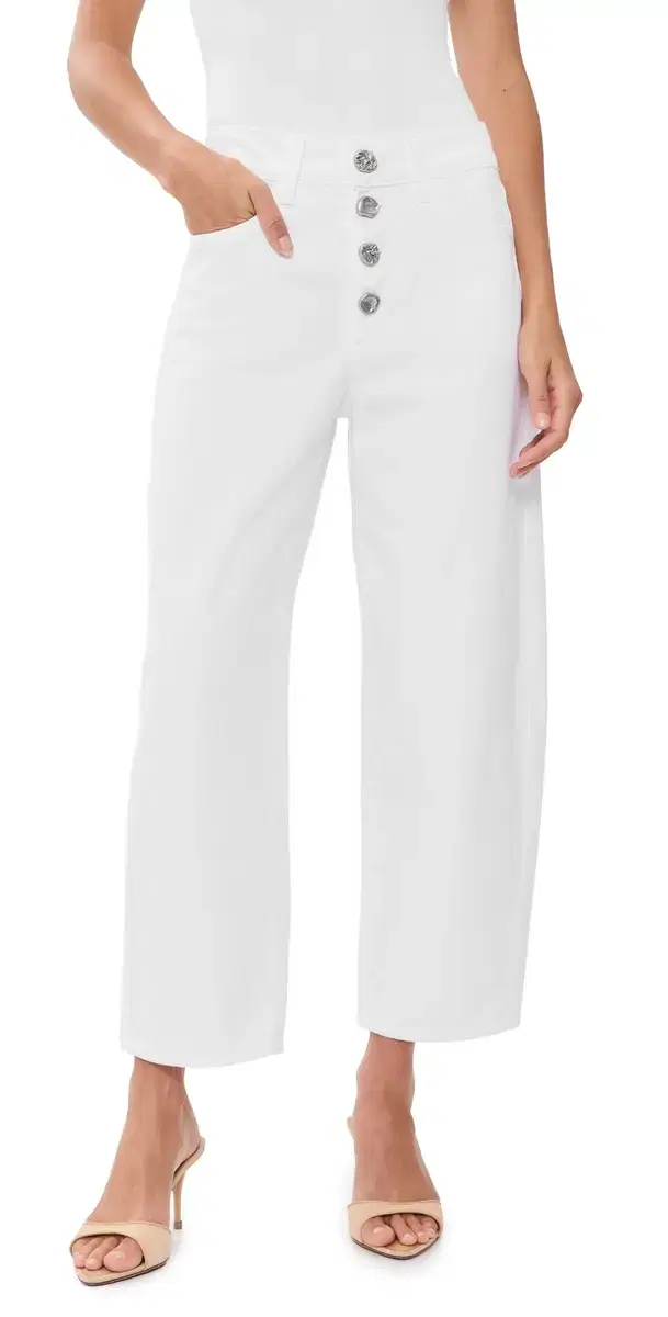 L'AGENCE Liora High Rise Stovepipe Jeans Blanc