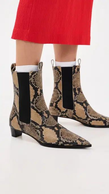 aeyde Kiki Snake Print Chelsea Boots Hazelnut | Thumbnail 3