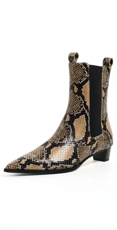aeyde Kiki Snake Print Chelsea Boots Hazelnut | Thumbnail 1