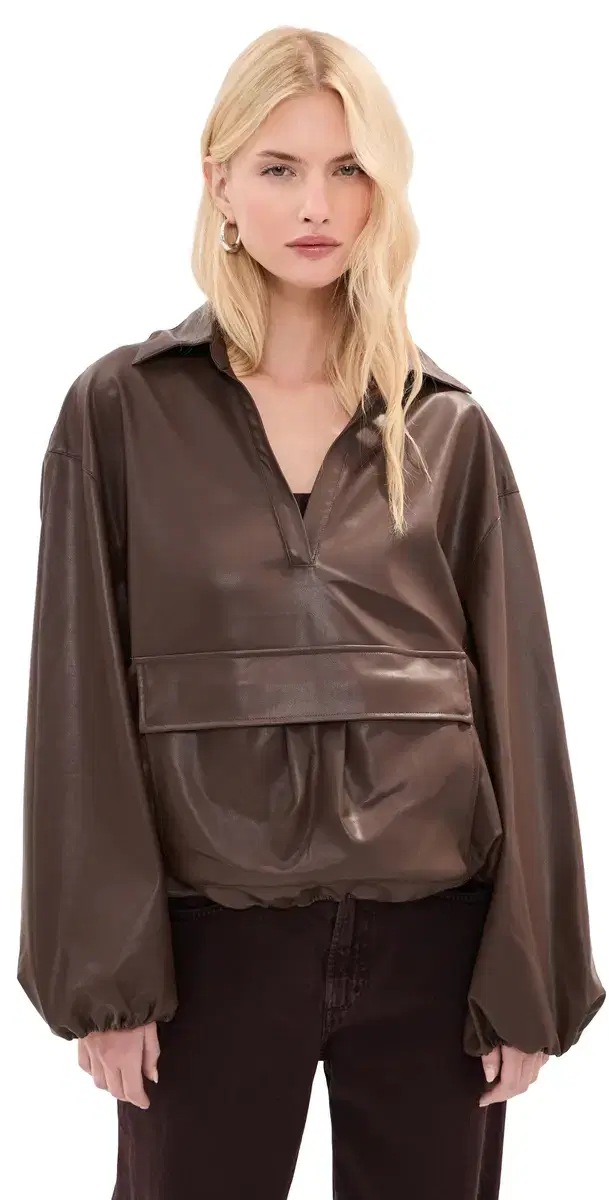 LE BOP Pippa Pullover with Front Pocket Coffee