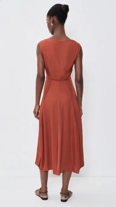 Theory Drape Parachute Dress Umber | Thumbnail 3 Theory Drape Parachute Dress Umber | Thumbnail 3