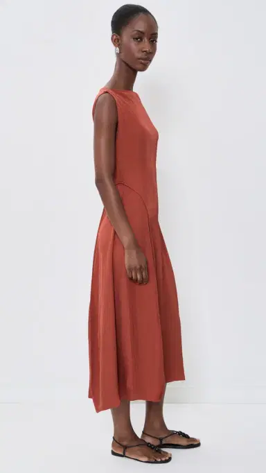 Theory Drape Parachute Dress Umber | Thumbnail 4 Theory Drape Parachute Dress Umber | Thumbnail 4