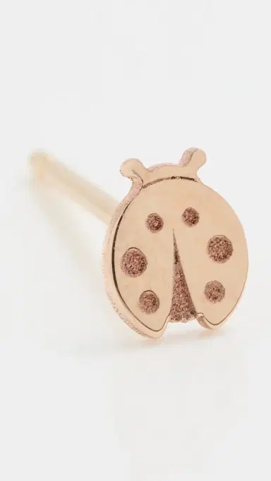 Zoë Chicco 14k Gold Single Itty Bitty Ladybug Stud Earring Yellow Gold One Size | Thumbnail 4