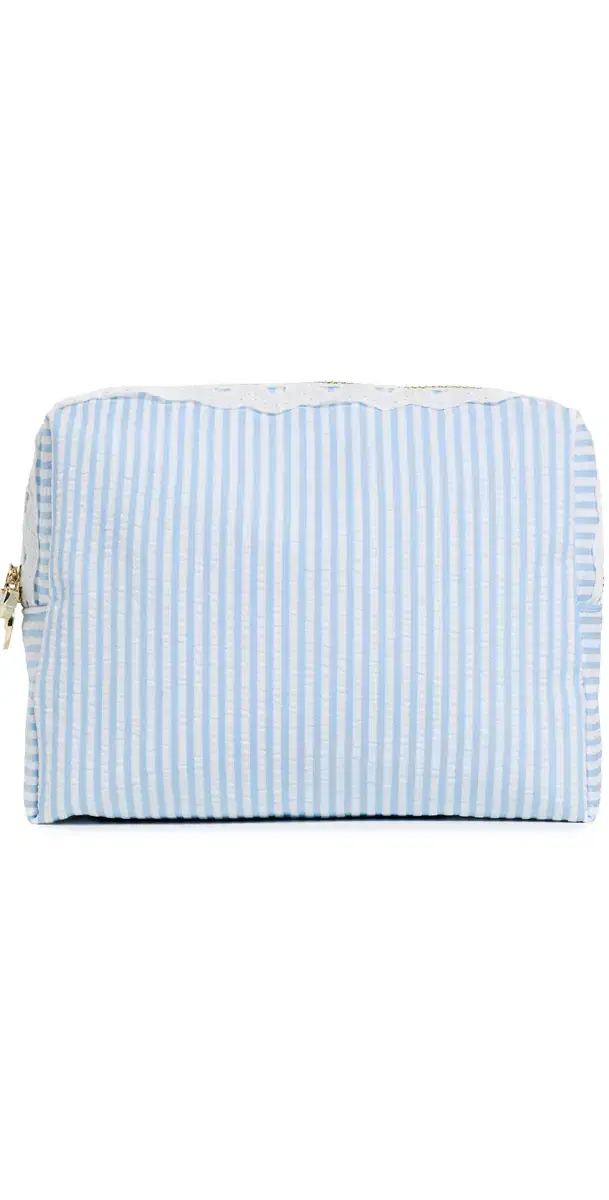 Stoney Clover Lane Large Pouch Blue Seersucker One Size