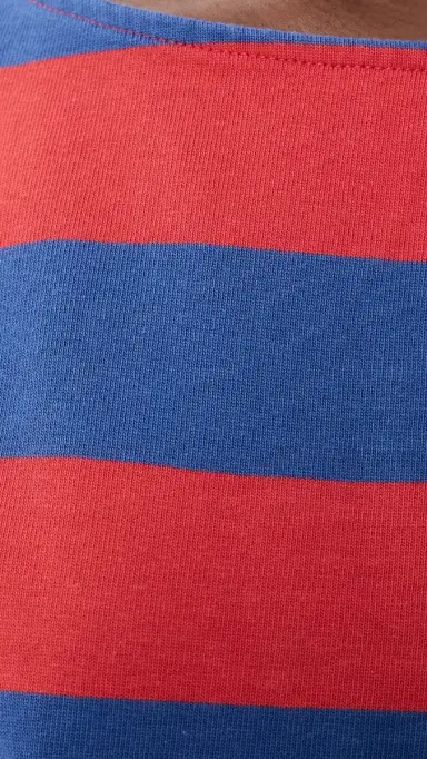 Madewell The Rugby Boatneck Long-Sleeve Tee In Club Cotton Pomegrante eed And Waterfall | Thumbnail 6