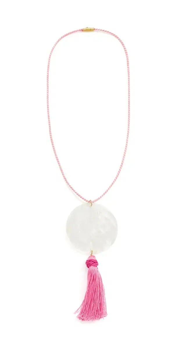 Logan Tay Pink Tassel Shell Necklace Pink One Size