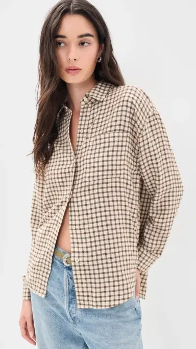 Z Supply River Plaid Button Up Dark Chocolate | Thumbnail 2