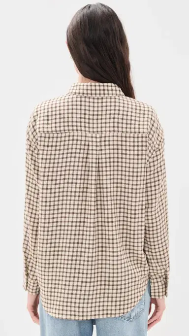 Z Supply River Plaid Button Up Dark Chocolate | Thumbnail 3