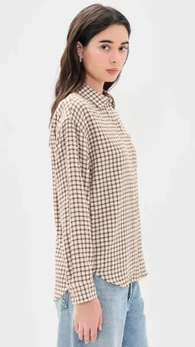 Z Supply River Plaid Button Up Dark Chocolate | Thumbnail 4