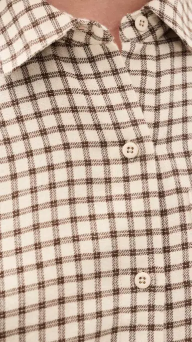 Z Supply River Plaid Button Up Dark Chocolate | Thumbnail 6