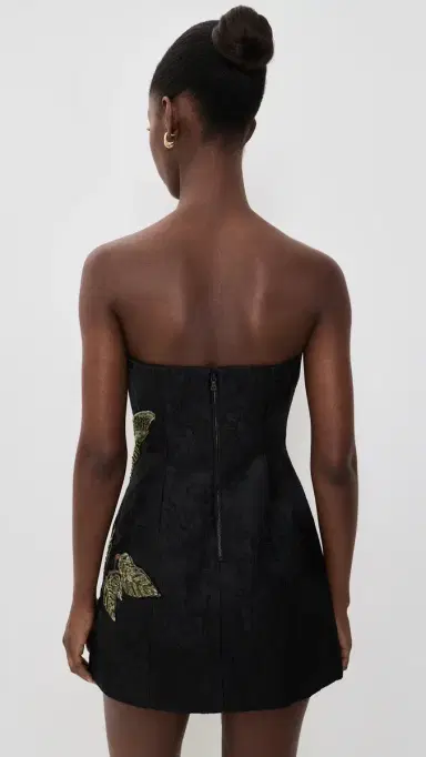 Alice + Olivia Katia Embellished Strapless Lantern Mini Dress Soft Tulip Black 6 | Thumbnail 3 Alice + Olivia Katia Embellished Strapless Lantern Mini Dress Soft Tulip Black 6 | Thumbnail 3