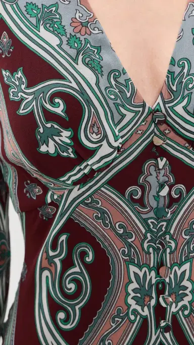 Veronica Beard Daciana Silk Maxi Dress Raisin Multi 4 | Thumbnail 6