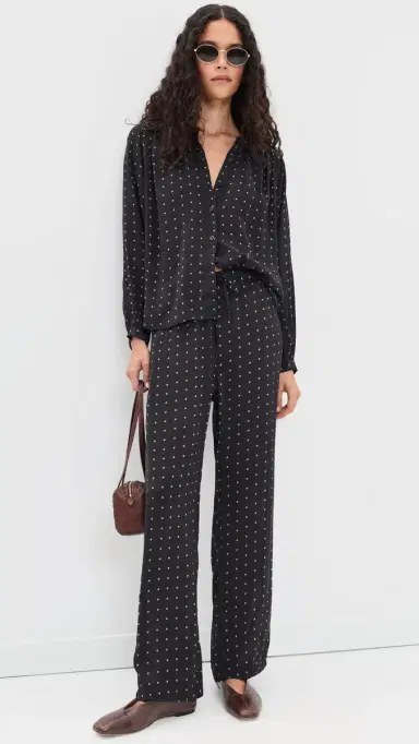 Natalie Martin Collection Jamie Pants Petite Polka Dot Black & Tan | Thumbnail 5 Natalie Martin Collection Jamie Pants Petite Polka Dot Black & Tan | Thumbnail 5