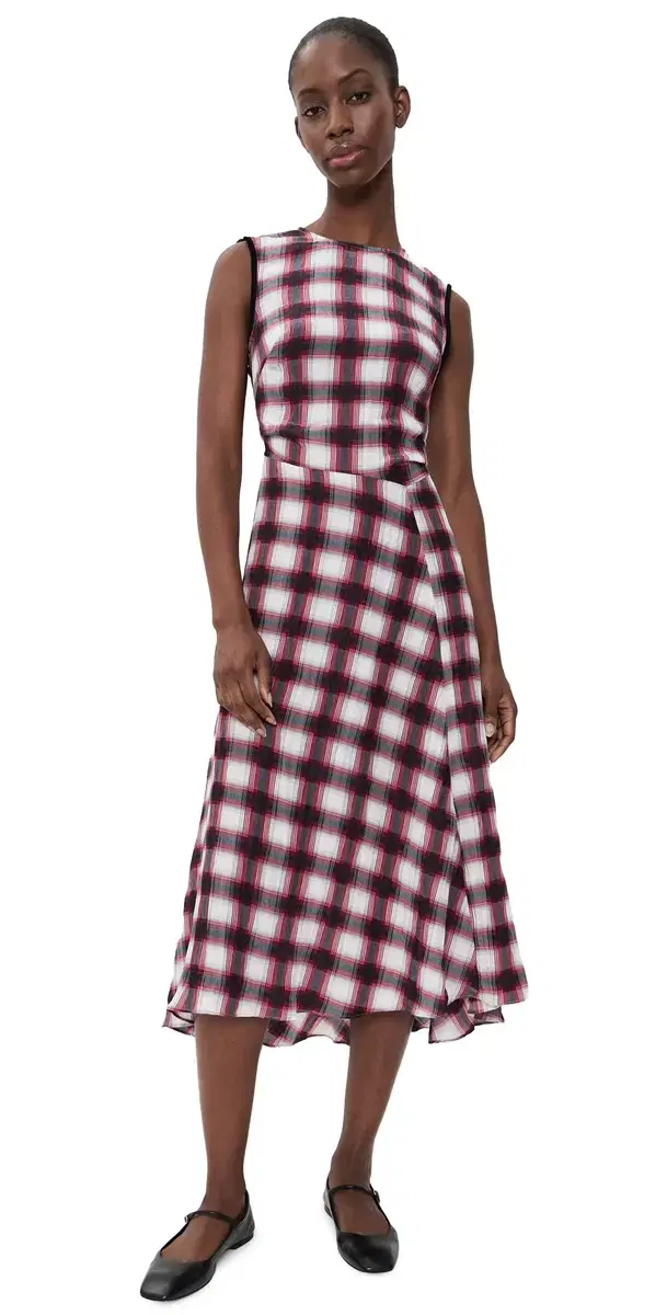 BAUM UND PFERDGARTEN Atina Midi Dress Red Check