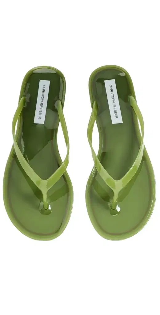 Christopher Esber Jo Flip Flops Dypsis Green