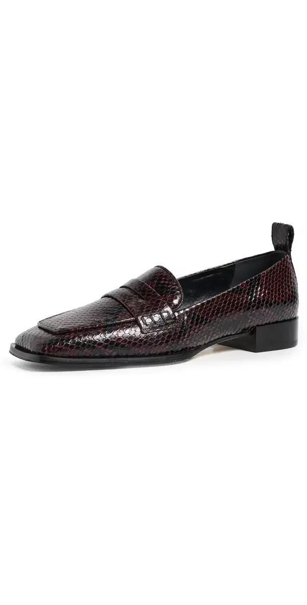 AEYDE Blake Snake Print Leather Loafers Port