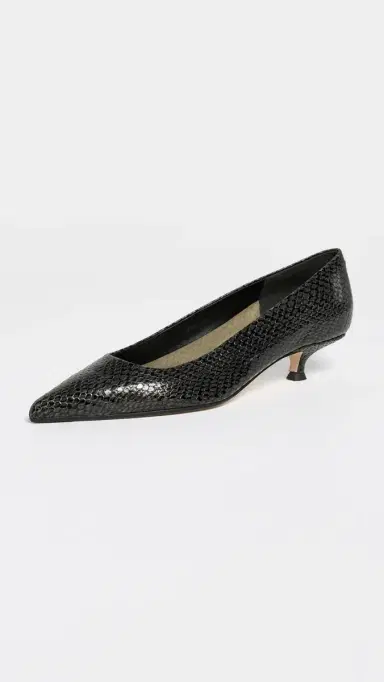 aeyde Cari Mini Snake Print Leather Pumps Moss | Thumbnail 2
