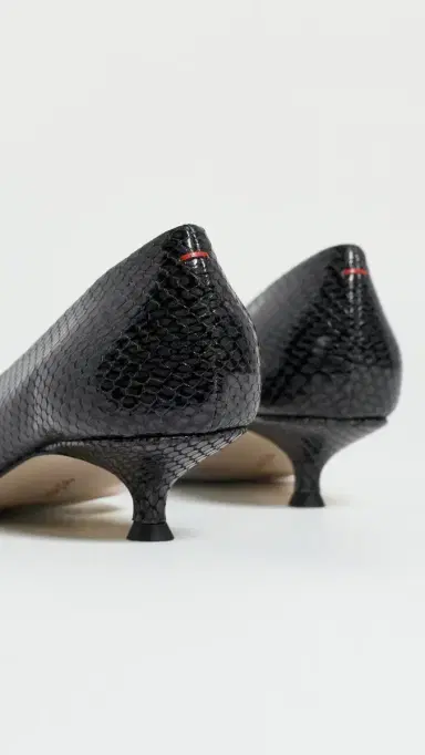 aeyde Cari Mini Snake Print Leather Pumps Moss | Thumbnail 4