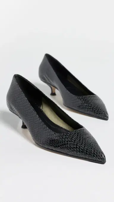 aeyde Cari Mini Snake Print Leather Pumps Moss | Thumbnail 5