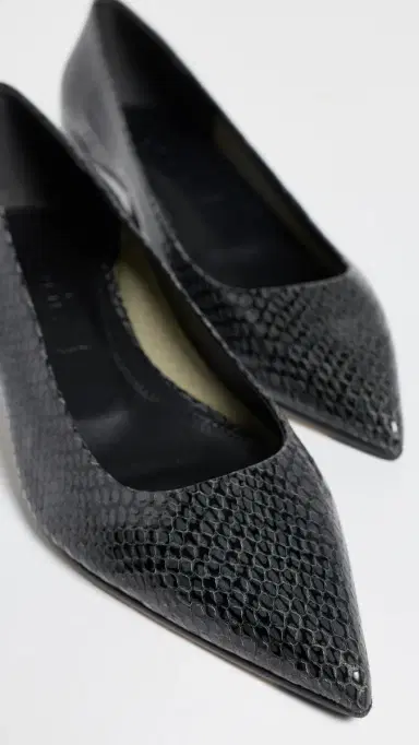 aeyde Cari Mini Snake Print Leather Pumps Moss | Thumbnail 6