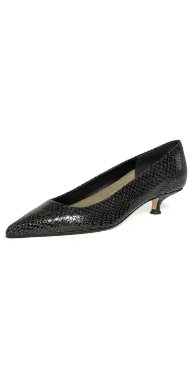 aeyde Cari Mini Snake Print Leather Pumps Moss | Thumbnail 1