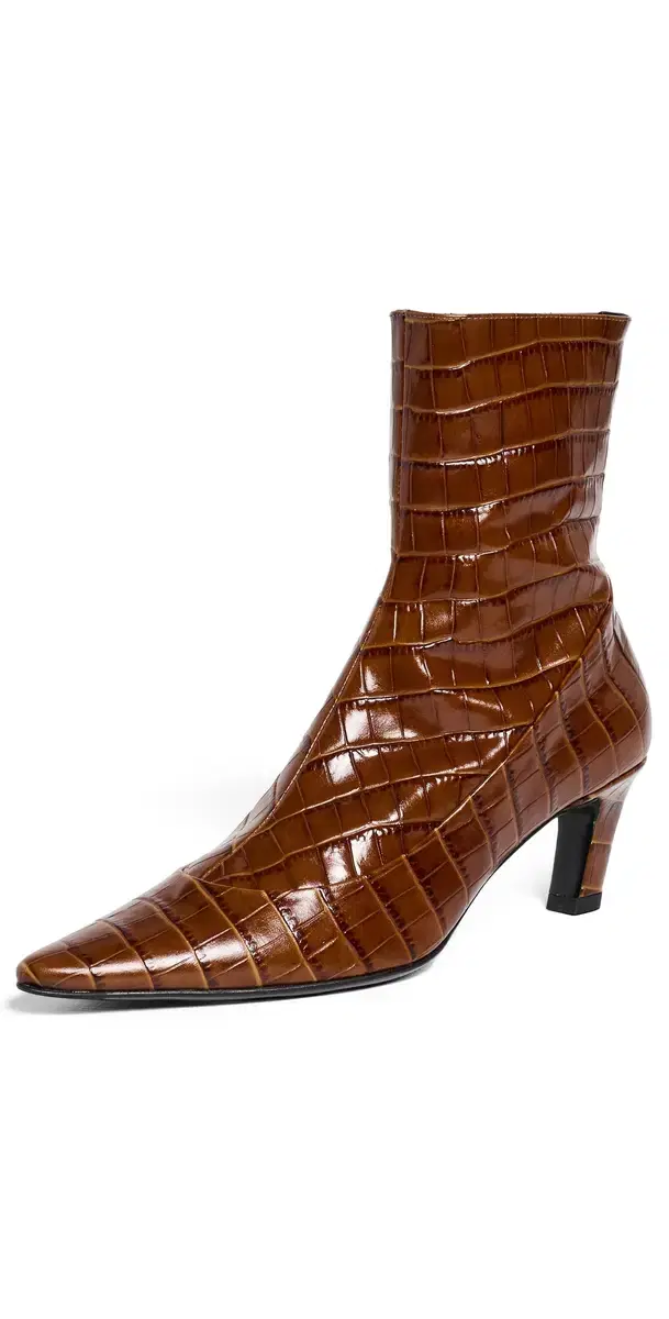 Christopher Esber Corte Embossed Ankle Boots Cognac