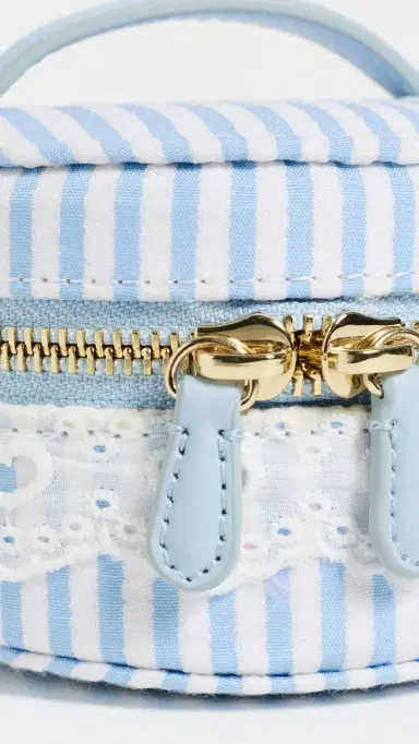 Stoney Clover Lane Top Handle Pill Case Blue Seersucker One Size | Thumbnail 4 Stoney Clover Lane Top Handle Pill Case Blue Seersucker One Size | Thumbnail 4