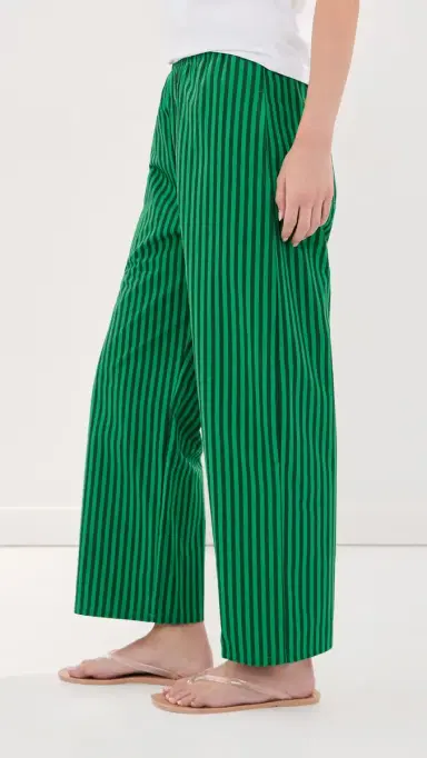 LE BOP Kelsey Cropped Mid Rise Pants Green/Dark Green Stripe M | Thumbnail 4