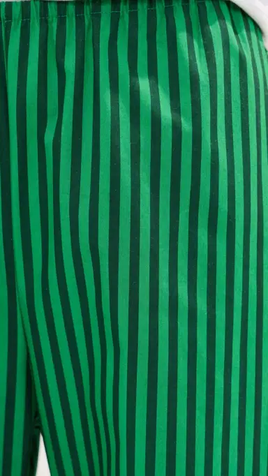 LE BOP Kelsey Cropped Mid Rise Pants Green/Dark Green Stripe M | Thumbnail 6