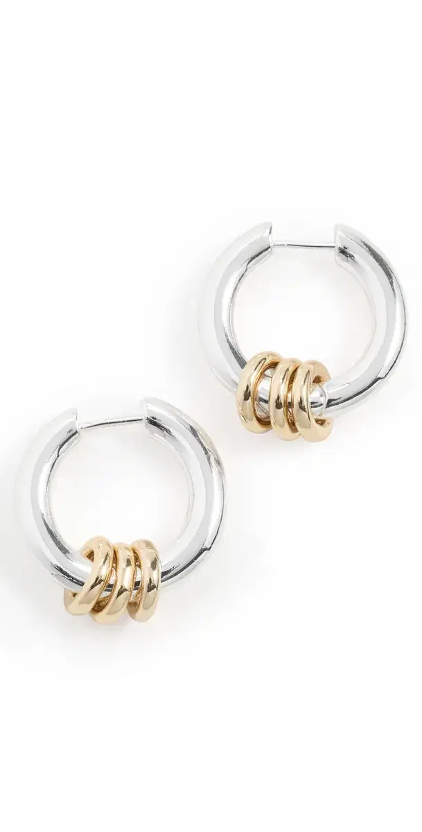 Madewell Triple Ring Huggie Hoop Earrings Mixed Metal One Size