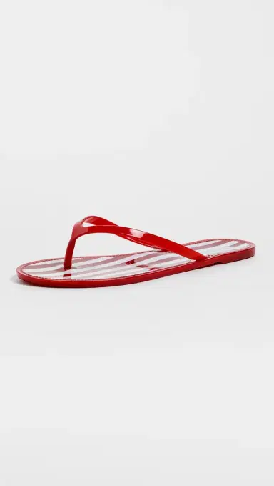 Black Suede Studio Crystal Jelly Flip Flops Red Stripe | Thumbnail 2