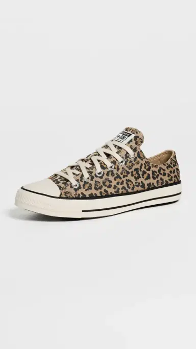 Converse Chuck Taylor All Star Leopard Jacquard Sneakers Egret/Black/Honey Stick | Thumbnail 2