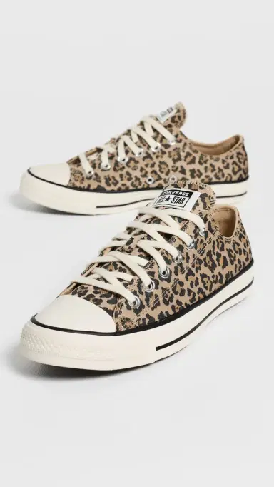 Converse Chuck Taylor All Star Leopard Jacquard Sneakers Egret/Black/Honey Stick | Thumbnail 5