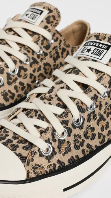 Converse Chuck Taylor All Star Leopard Jacquard Sneakers Egret/Black/Honey Stick | Thumbnail 6