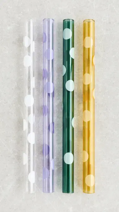 FAZEEK Polka Dot Smoothie Straws Multi One Size | Thumbnail 2