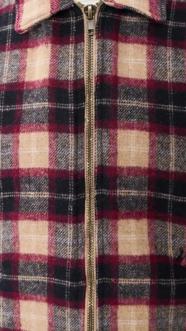 Asher Zed Plaid Zip Up Jacket Red/Brown L | Thumbnail 6